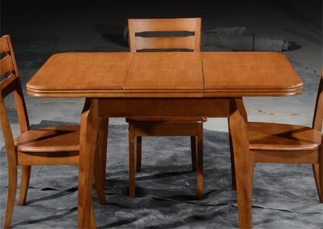 长方形实木折叠餐桌