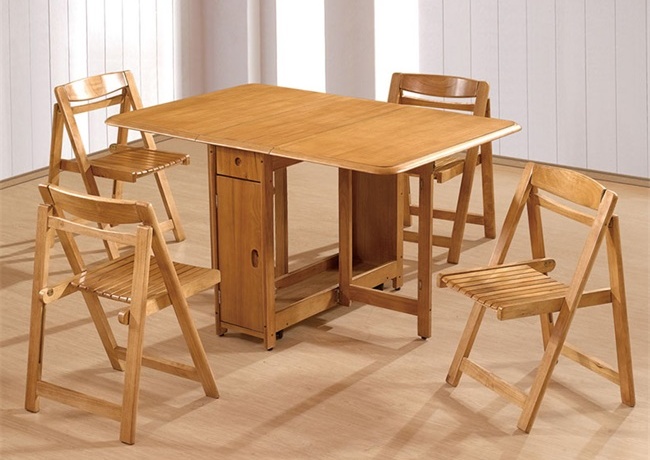 简易实木折叠餐桌